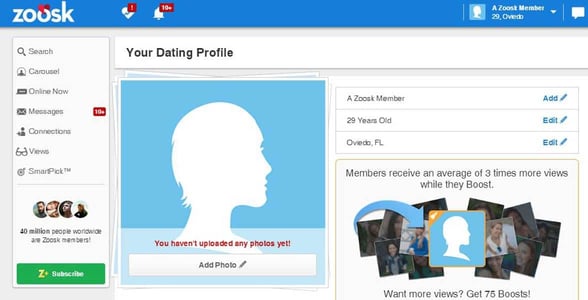 Photo of a Zoosk profile