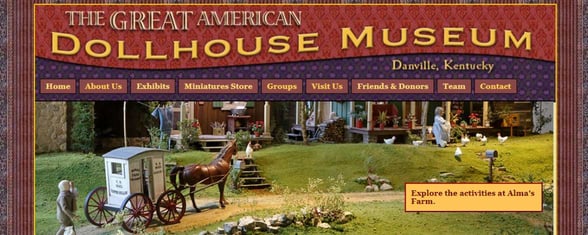 Screenshot of the Dollhouse Museum website Screenshot of the Dollhouse Museum website