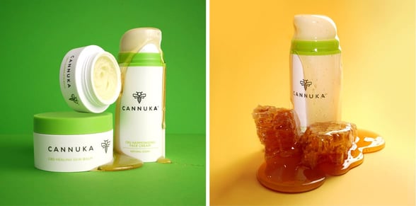 Collage of photos of Cannuka products Collage of photos of Cannuka products