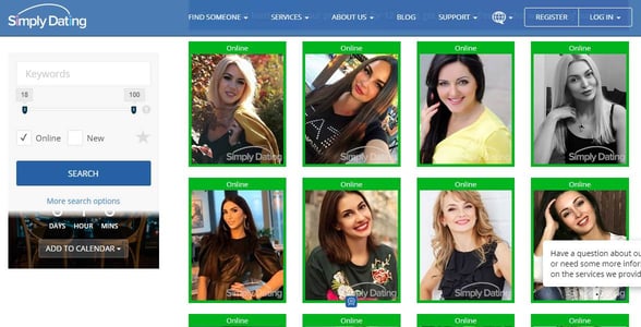 Screenshot of Simply Dating