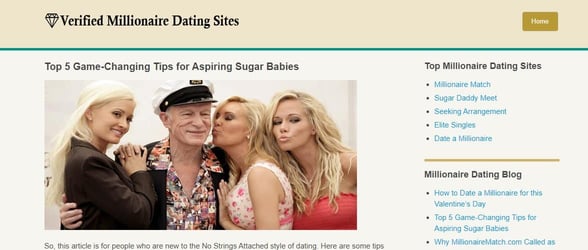 Screenshot of the blog Screenshot of the blog
