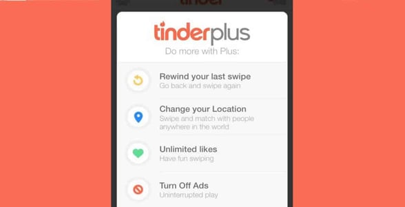 Screenshot of Tinder Plus