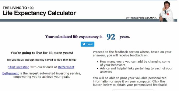 Screenshot of my quiz results