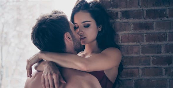 Photo of couple kissing