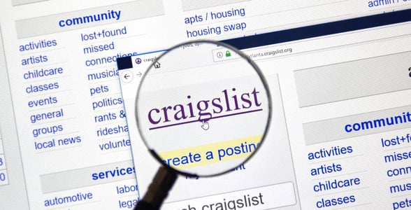 Screenshot of Craigslist