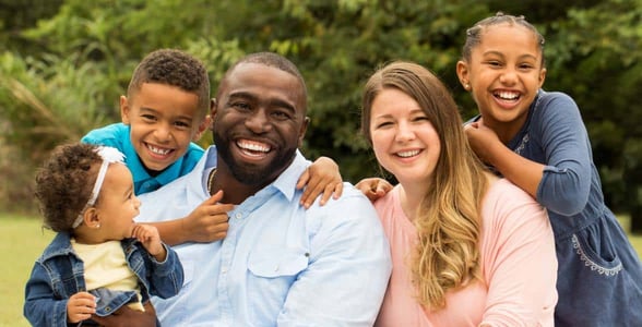 Photo of an interracial family