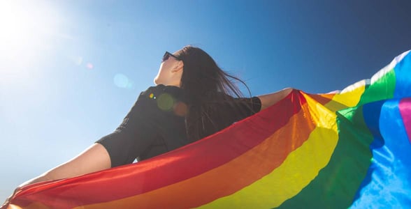 Photo of a rainbow flag