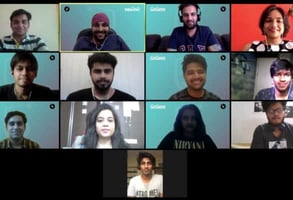 Photo of the GoGaga team on a video call
