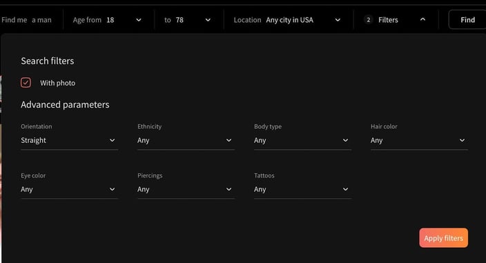Search parameters Search parameters