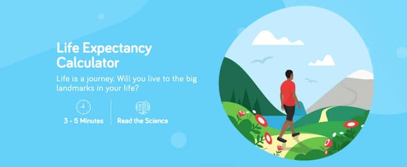 Screenshot of Project Big Life's Life Expectancy Calculator Screenshot of Project Big Life's Life Expectancy Calculator