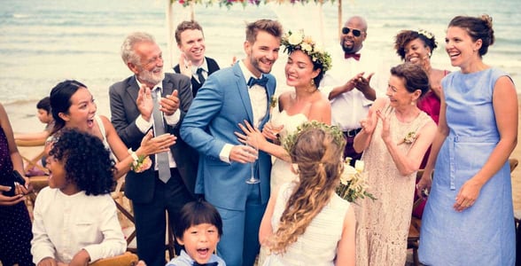 Photo of a family at a wedding Photo of a family at a wedding