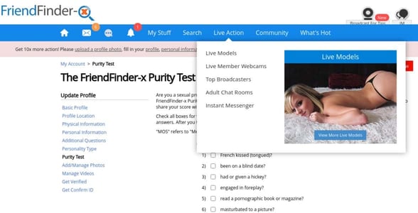 Screenshot of FriendFinder-X