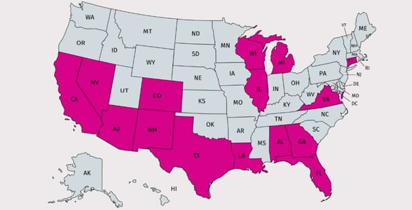A map of the U.S. A map of the U.S.