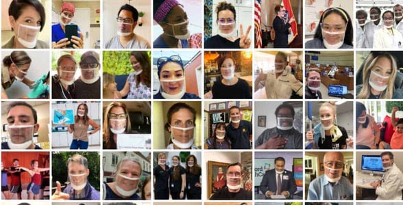 Photos of people wearing ClearMask