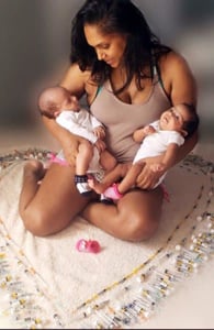 Photo of Cristal and her twins Photo of Cristal and her twins