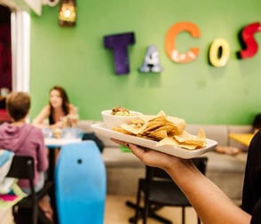 Photo of a Galaxy Cantina & Grill server with food Photo of a Galaxy Cantina & Grill server with food