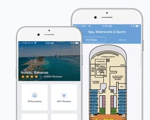 Screenshots from the Shipmate app