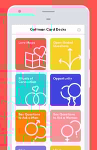 Screenshot of the Gottman app Screenshot of the Gottman app