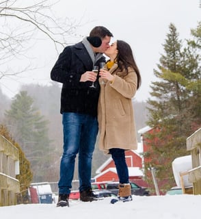 Photo of couple in the snow at Stone Hill Inn Photo of couple in the snow at Stone Hill Inn