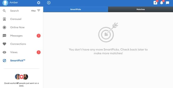 Screenshot of Zoosk SmartPicks Screenshot of Zoosk SmartPicks