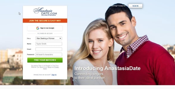 Screenshot of AnastasiaDate Screenshot of AnastasiaDate