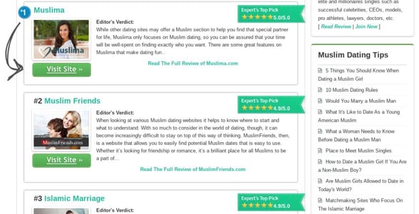 Screenshot of MuslimDatingSites.org