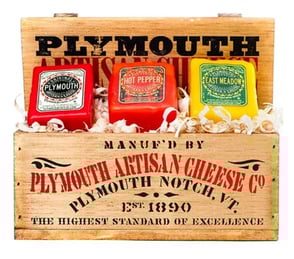Photo of a Plymouth Artisan Cheese sampler box Photo of a Plymouth Artisan Cheese sampler box