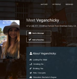 Screenshot of a CFdating profile Screenshot of a CFdating profile