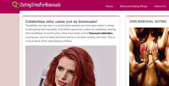 Screenshot of DatingSitesForBisexuals.com Screenshot of DatingSitesForBisexuals.com