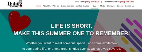 Screenshot of Dallas Dating Company
