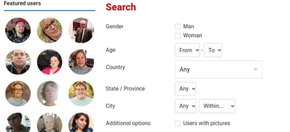 Screenshot of the search tab Screenshot of the search tab