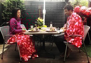 Photo of couple enjoying Made INN Vermont breakfast Photo of couple enjoying Made INN Vermont breakfast