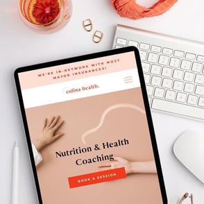 Photo of Nutrition Coaching site on a tablet