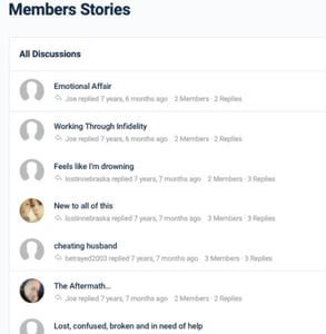 Screenshot of ISG members' posts