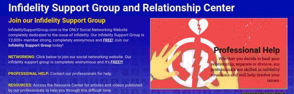 Screenshot of Infidelity Support Group Screenshot of Infidelity Support Group