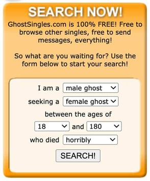 Screenshot from the GhostSingles website Screenshot from the GhostSingles website