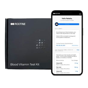 Photo of Rootine's test kit and app Photo of Rootine's test kit and app