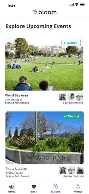 Explore upcoming events screenshot Explore upcoming events screenshot