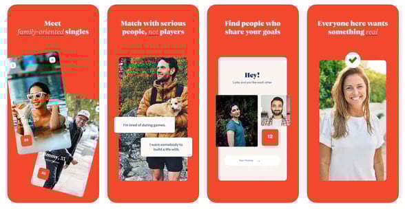 Screenshots from heybaby app