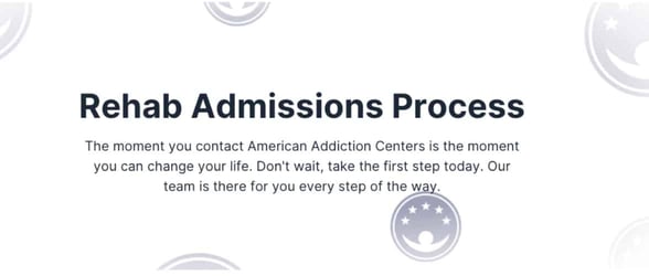 Rehab process screenshot from website. Rehab process screenshot from website.