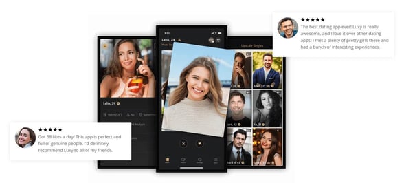 Screenshot from Luxy website