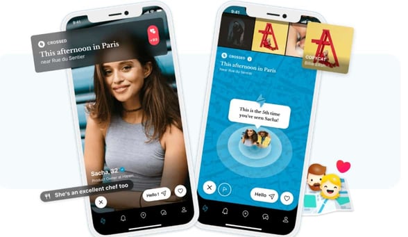 View of happn app on phone View of happn app on phone