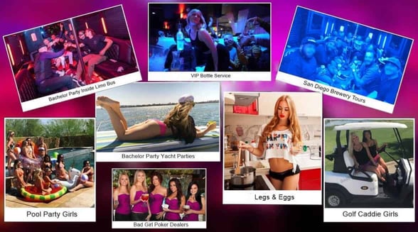 Photo collage of bad girl productions offerings Photo collage of bad girl productions offerings