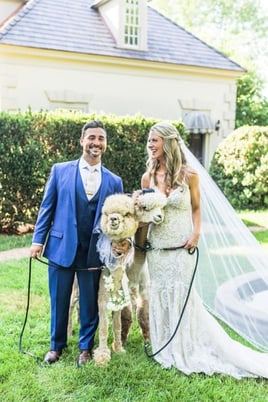Picture of couple with pets.