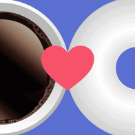graphic of coffee and bagel graphic of coffee and bagel