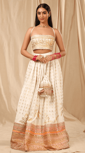 Photo of Ivory Oasis Lehenga Set Photo of Ivory Oasis Lehenga Set
