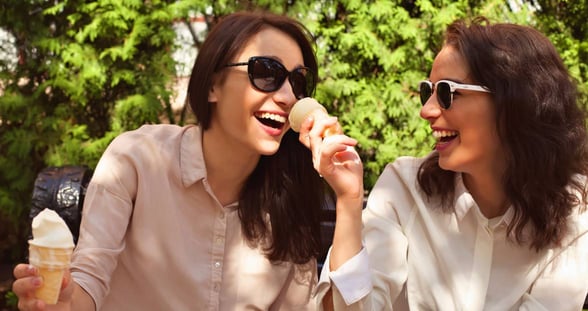 women eating ice cream women eating ice cream