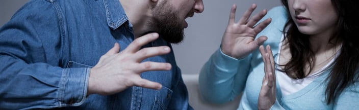 Man going to beat up his wife - panorama Man going to beat up his wife - panorama