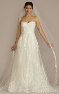 Lace Appliqué Wedding Dress by Oleg Cassini Lace Appliqué Wedding Dress by Oleg Cassini