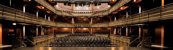 View from stage of large theatre